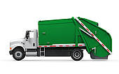 Garbage Truck Isolated   Clipart Graphic