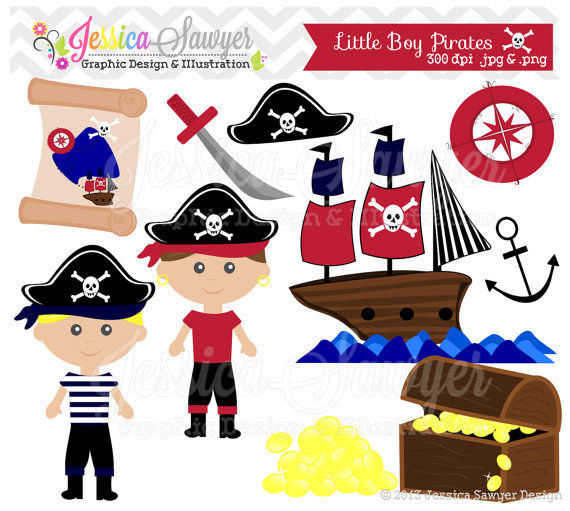 Instant Download Pirate Clipart Boy Pirates For Commercial Use