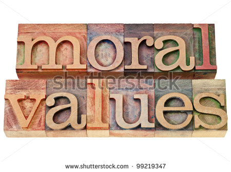 Moral Values   Ethics Concept   Isolated Phrase In Vintage Letterpress