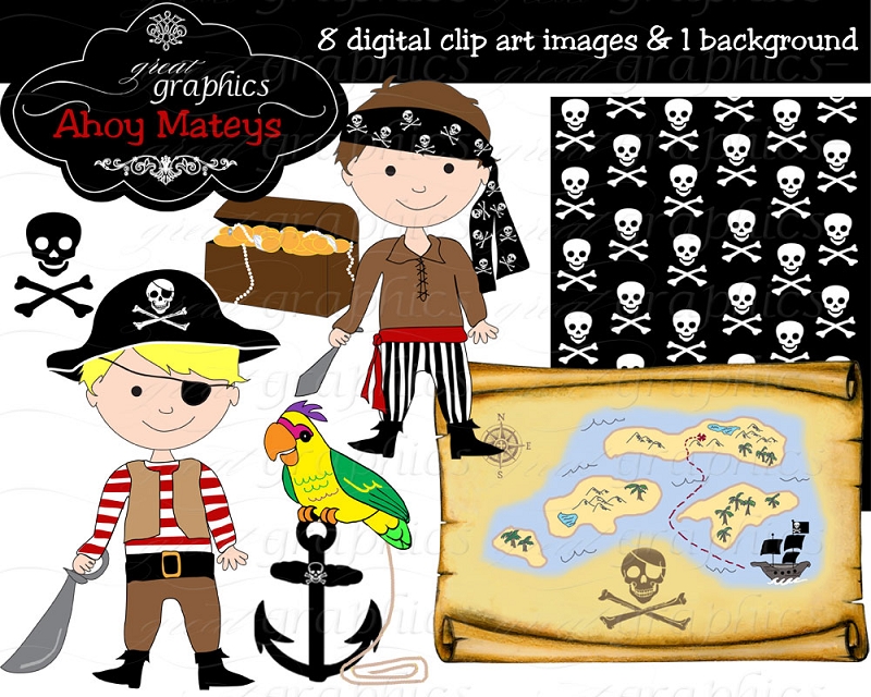 Pirate Digital Clip Art Printable Pirate Clipart