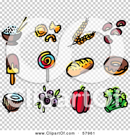 Rf  Clipart Illustration Of A Digital Collage Of Food  Rice Pasta