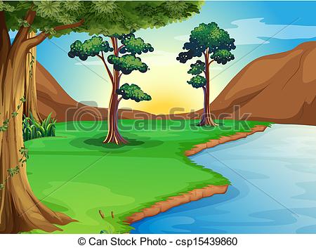 River At The    Csp15439860   Search Clipart Illustration Drawings