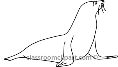 Seal Animal Clipart Black And White Animals   Seal 314 02a Outline