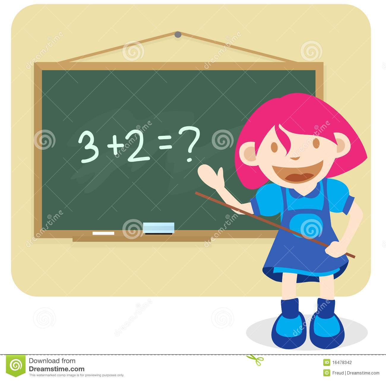 Smart Girl Clipart Smart Girl Solving A Math In