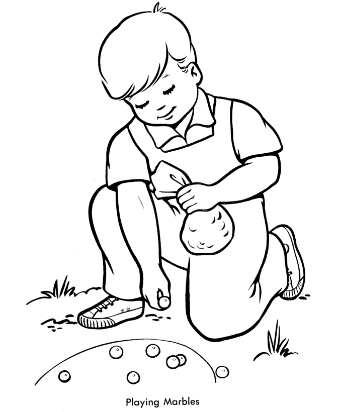 Spring Children And Fun Coloring Page 6   Spring Games Coloring Sheets