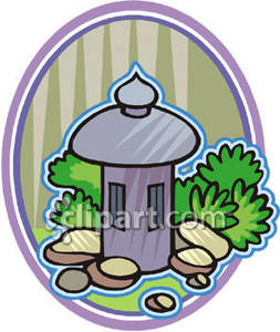Stone Asian Yard Lantern   Royalty Free Clipart Picture