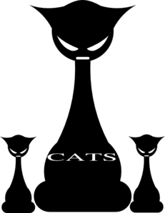 Three Goth Black Cats Clip Art At Clker Com   Vector Clip Art Online