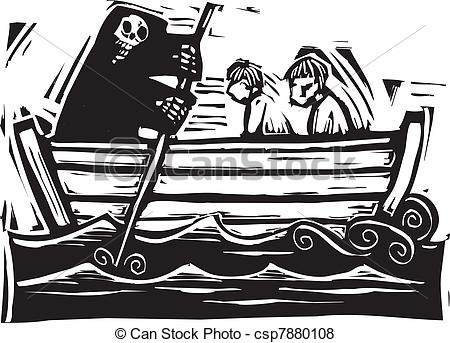 Vector Of River Styx   Death Rowing The Dead Across The River Styx In