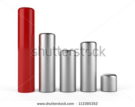 3d Cylinder Bar Chart    3d Business Info Graphic Bar      Stock Photo