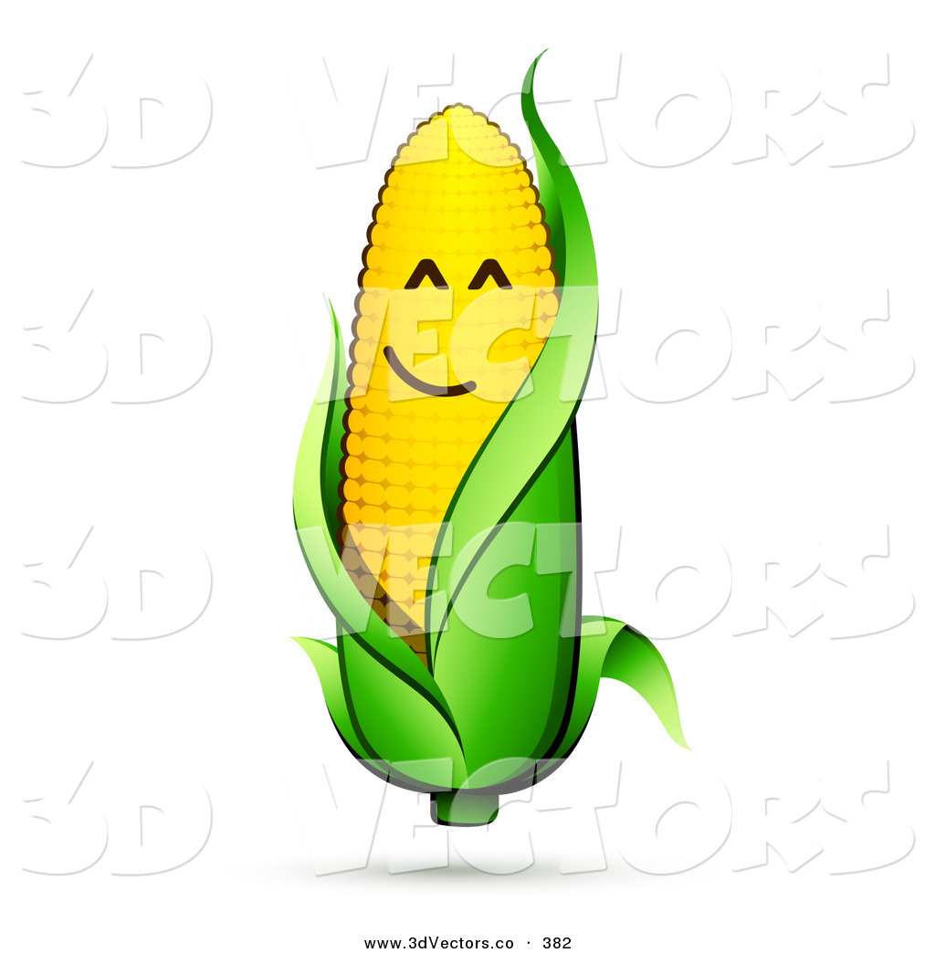 3d Vector Clipart Of A Happy Smiling Ear Of Corn On The Cob Character