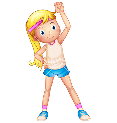 Cartoon Exercising Girl Vector Art   Download Socks Vectors   1182232