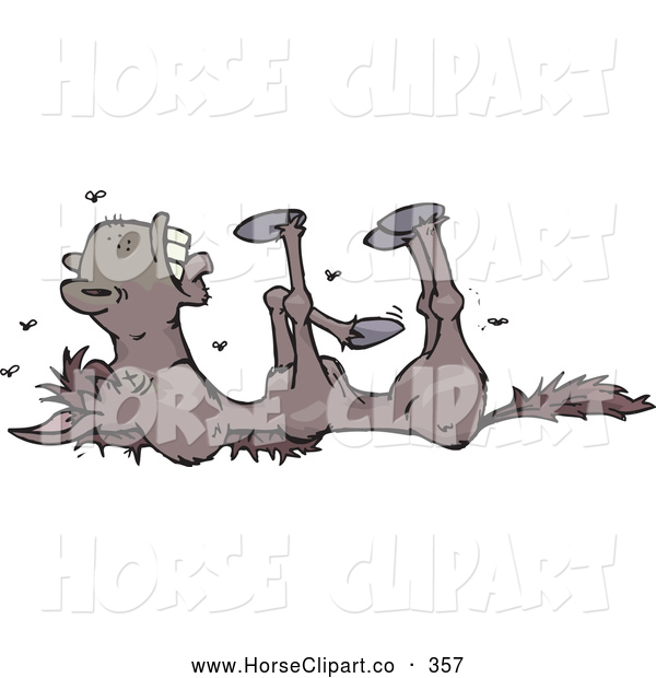 Clip Art Of A Stinky Dead Horse With Flies Buzzing Around The Corpse