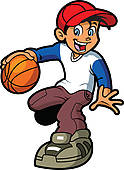 Clipart Of Young Boy Dribbling Basketball U15129021   Search Clip Art    