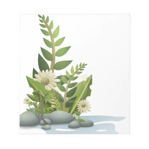 Clipart Plants Pebbles And Flowers Memo Note Pads