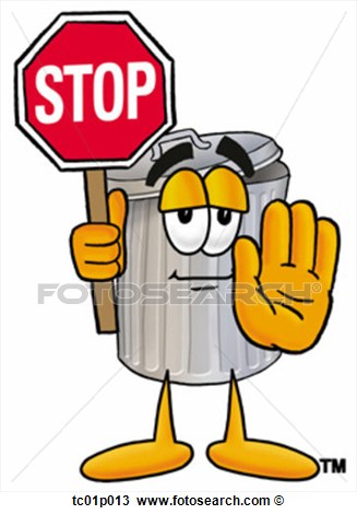 Clipart   Trash Can With Stop Sign  Fotosearch   Search Clip Art    