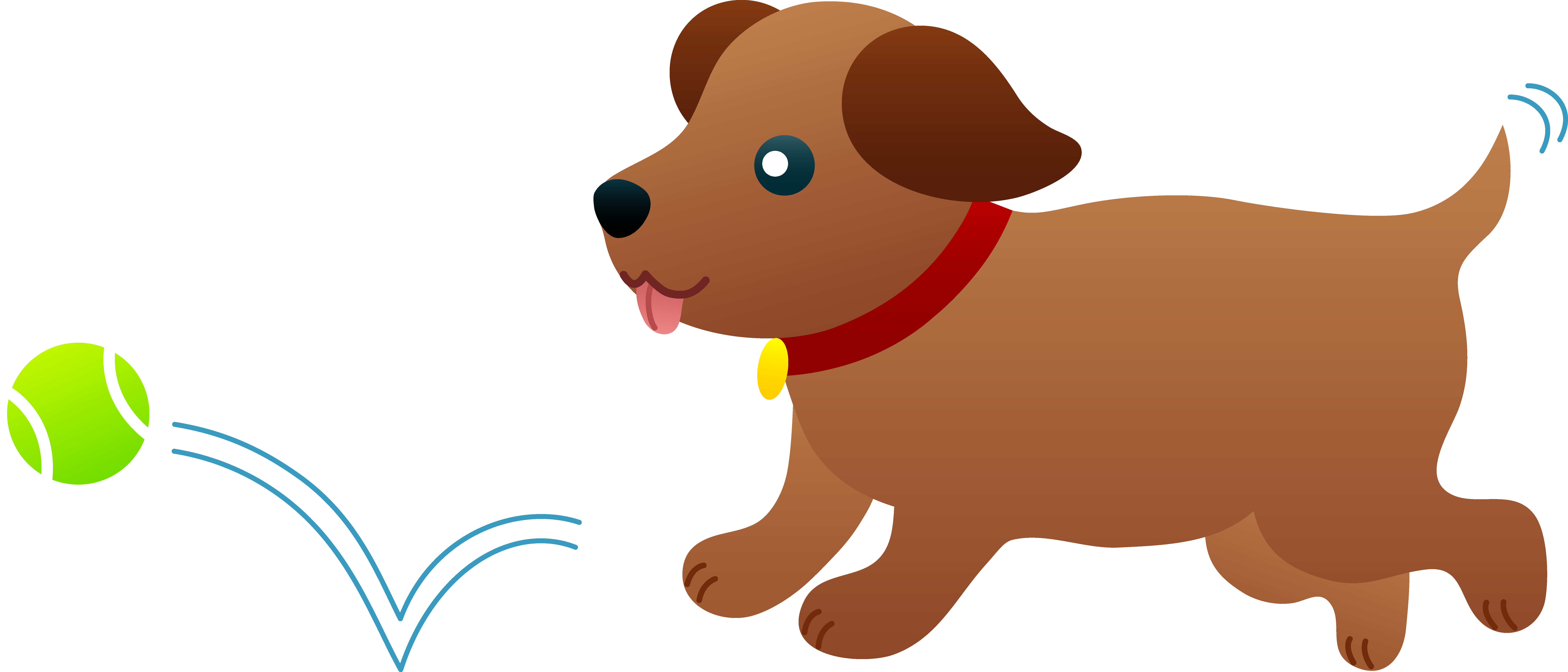 Dog Playing Fetch Clipart