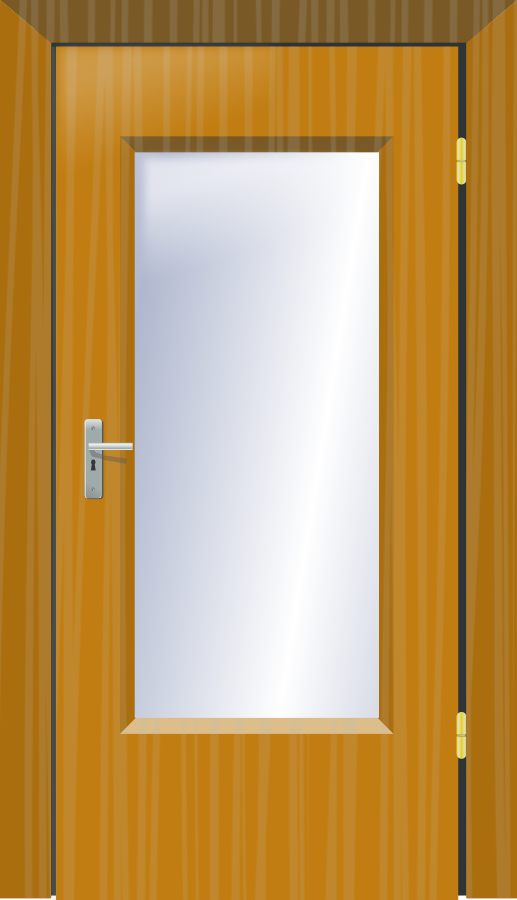 Door Rg1024 Door With Cristal And Wall Vector Clipart Png
