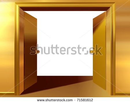 Double Door Clipart Stock Photo Doorframe With Open Double Door In