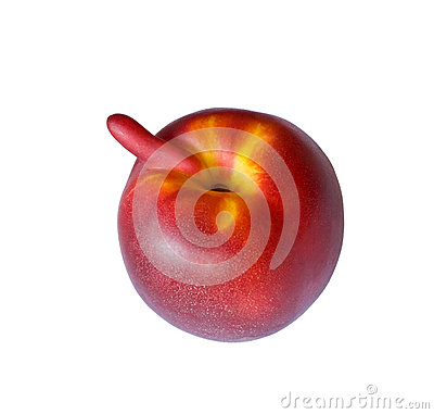 Funny Peach Isolated On White Stock Photos   Image  25728713