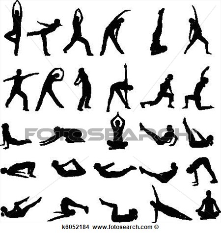 Girl Exercising Silhouettes View Large Clip Art Graphic