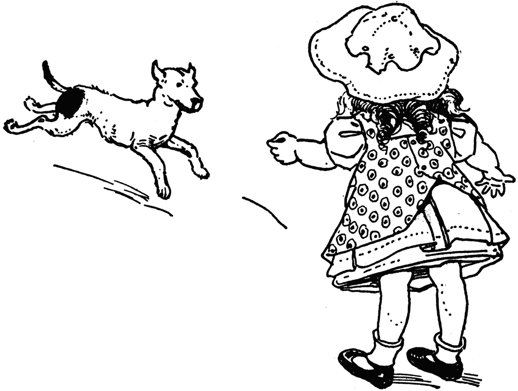 Girl With Dog   Clipart Etc