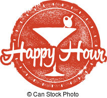 Happy Hour Cokctail Stamp   Bar And Restaurant Happy Hour