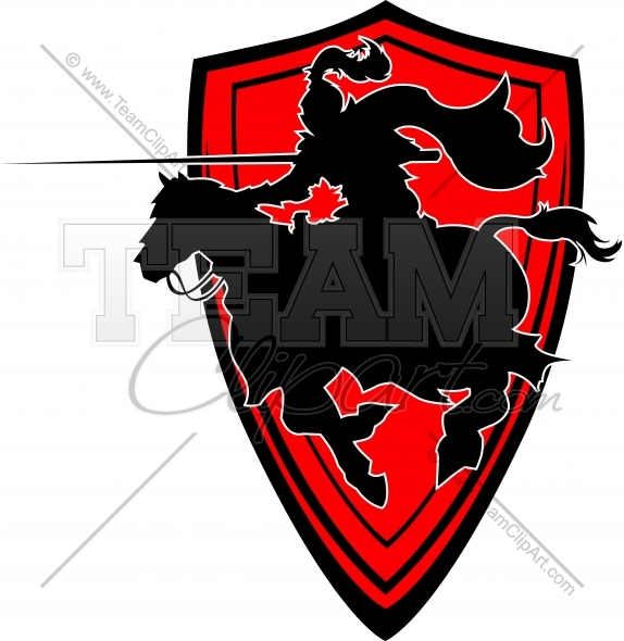 Jousting Knight Logo Vector Clipart Image