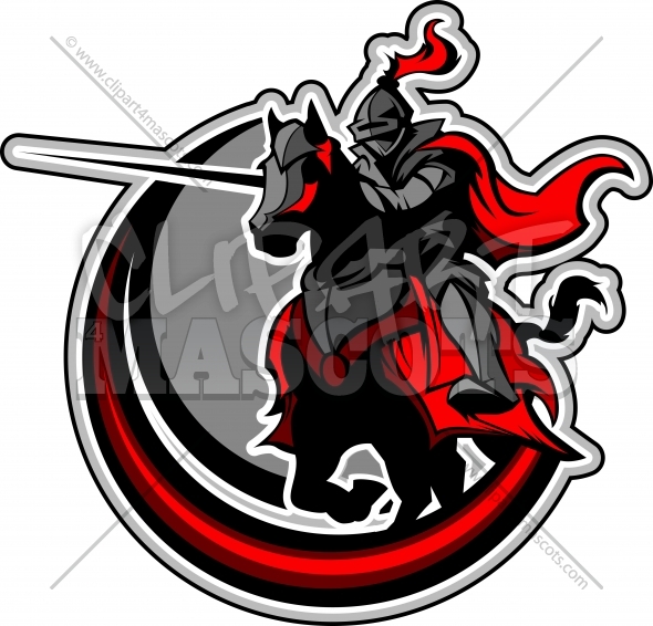 Knight Jousting Clipart Logo With Lance Vector Clipart Image