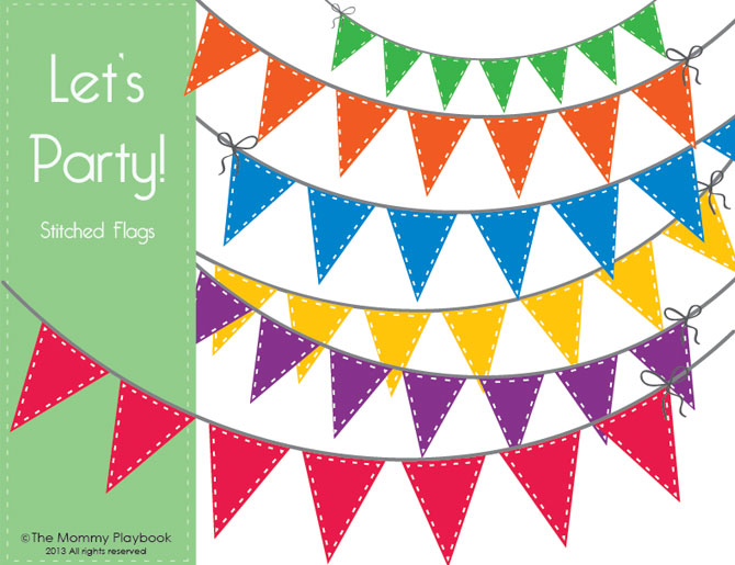 Let S Party  Free Bunting Party Flag Clipart   The Mommy Playbook