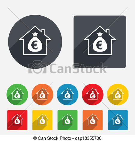 Mortgage Sign Icon  Real Estate Symbol  Bank Loans  Circles And    