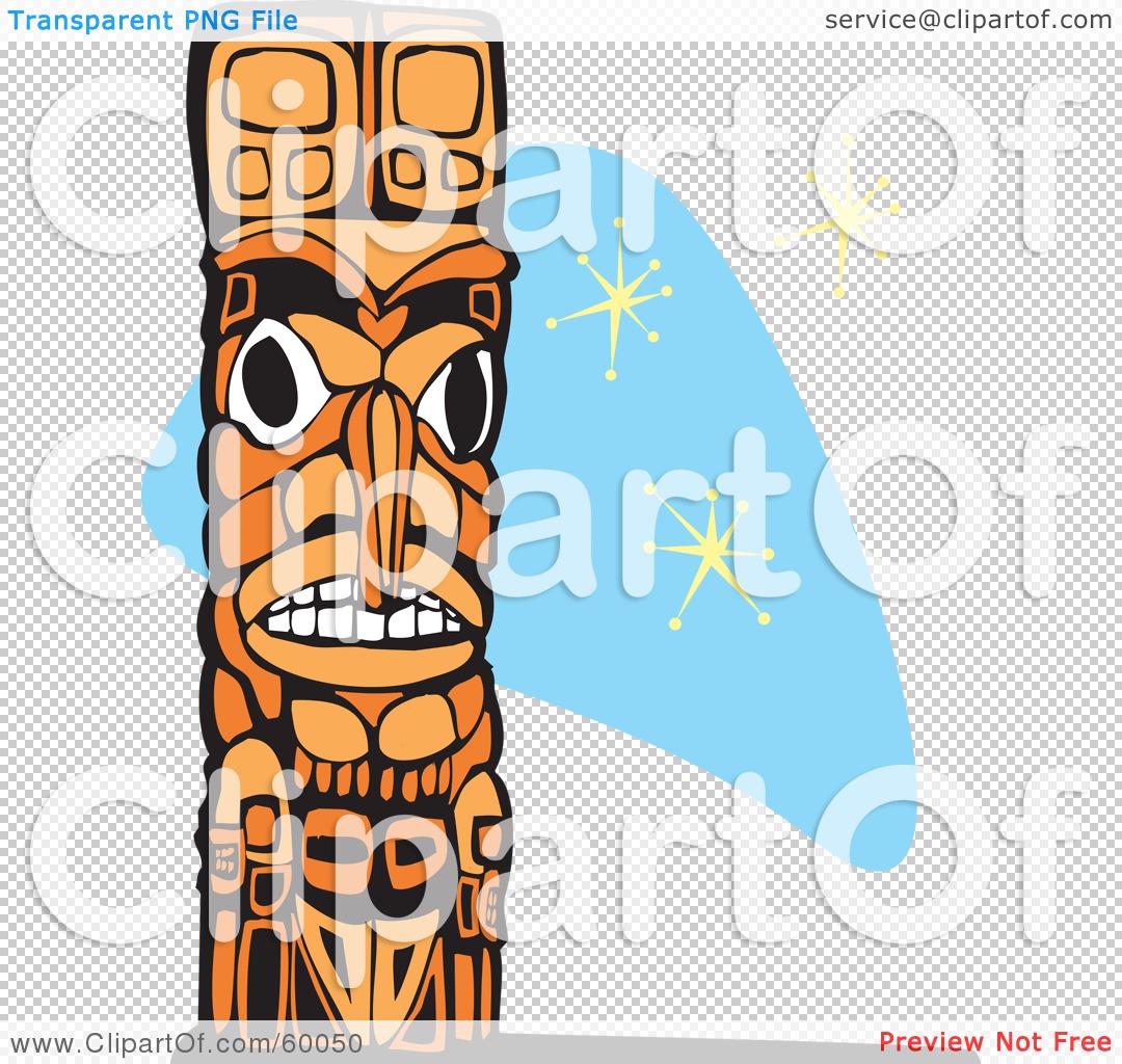 Royalty Free  Rf  Clipart Illustration Of A Carved Wooden Totem Pole