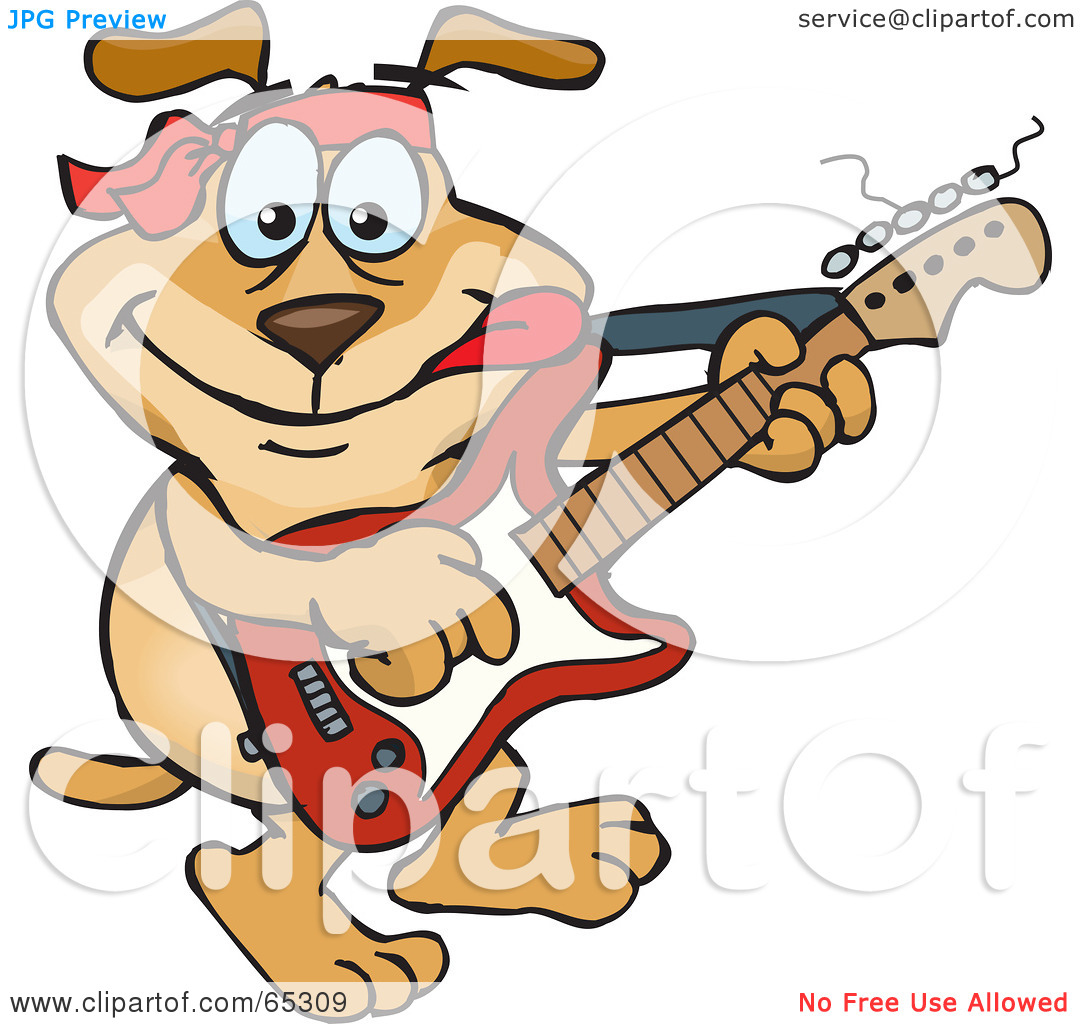 Royalty Free  Rf  Clipart Illustration Of A Sparkey Dog Playing A