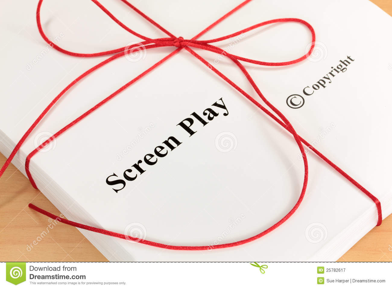 Screenplay Script With Red Twine Royalty Free Stock Photography    