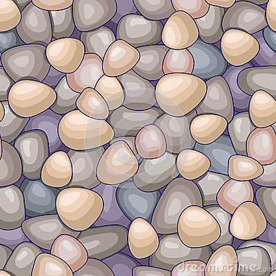 Seamless Pattern With Pebbles And Stones