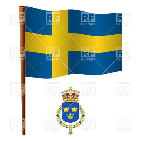 Sweden Flag And Lesser Coat Of Arms Signs Symbols Maps Download