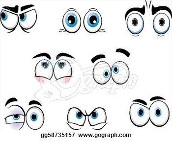 Vector Clipart   Set Of Cartoon Funny Eyes For Comics Design  Vector