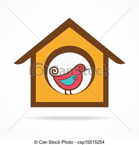 Vector   Funny Bird In Feeder   Stock Illustration Royalty Free