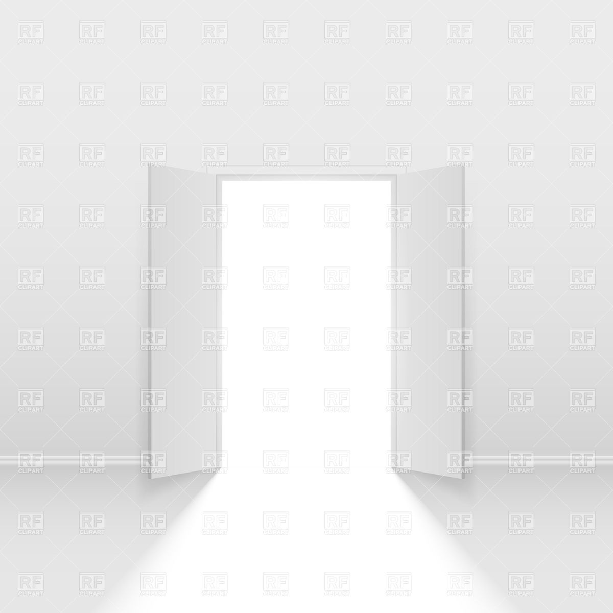 White Double Leaf Open Door With Ray Of Light 16226 Download Royalty