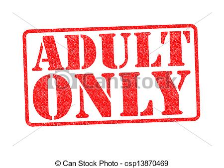 Adult Only Rubber Stamp Over A White Background