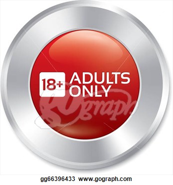 Adults Only Button  Age Limit Sticker  Isolated   Clip Art Gg66396433
