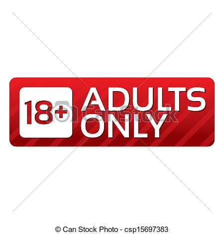 Adults Only Content Button  Red Sticker  Icon With Gradient