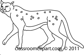 Animals   711 Cheetah 20bw   Classroom Clipart