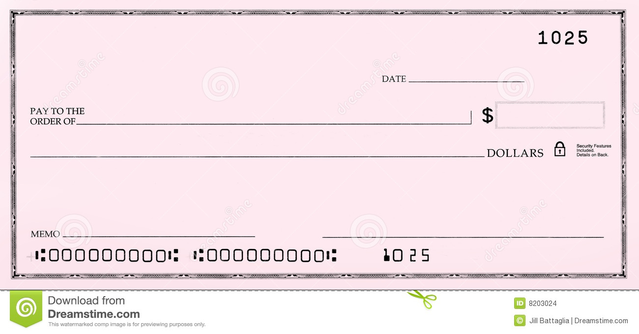 Blank Check With False Numbers Stock Images   Image  8203024