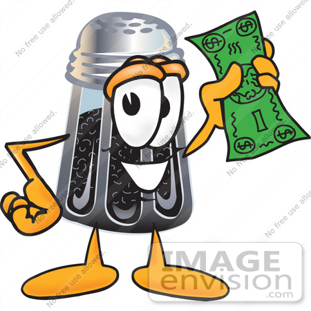 Clip Art Graphic Of A Ground Pepper Shaker Cartoon Character Holding A    