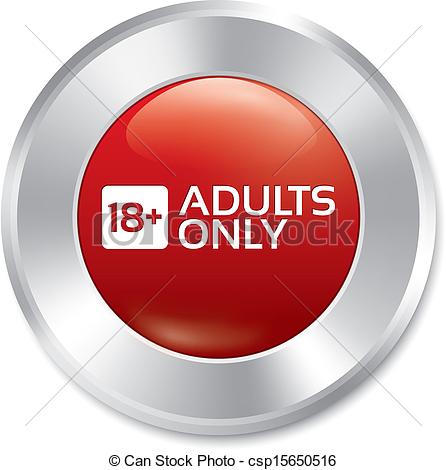Clip Art Of Adults Only Button Age Limit Sticker Isolated   Adults