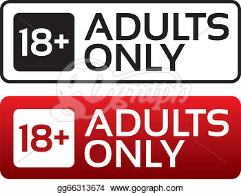 Clip Art Vector   Adults Only Content Button  Age Limit Stamp  Stock