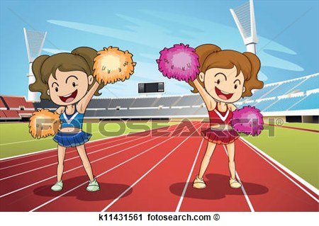 Clipart   Girls And Race Track  Fotosearch   Search Clip Art    