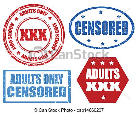 Clipart Of Adults Only   Set Of Grunge Rubber Stamps With Text Adults