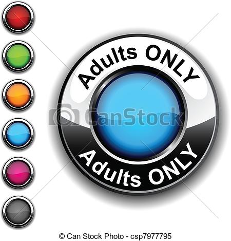 Clipart Vector Of Adults Only Button   Adults Only Realistic Button