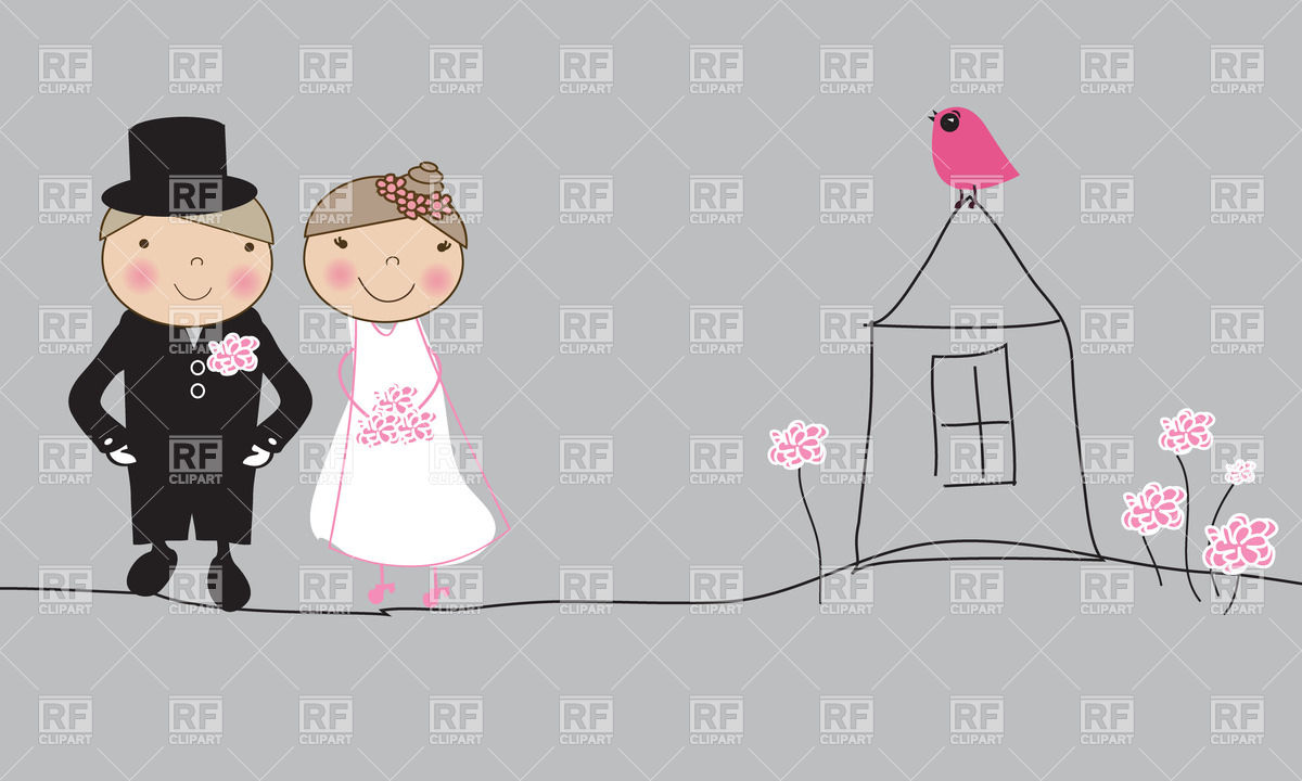 Cute Hand Drawn Just Married Couple 23981 People Download Royalty